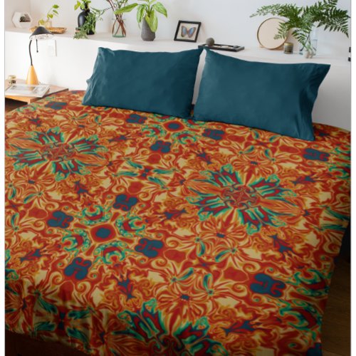 Retro Psychedelic Abstract Pattern Duvet Cover