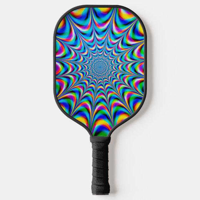 Retro Psychedelic Art Pickleball Paddle (Front)