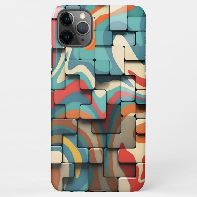 Retro Psychedelic Blocks _ iphone case  (Back)