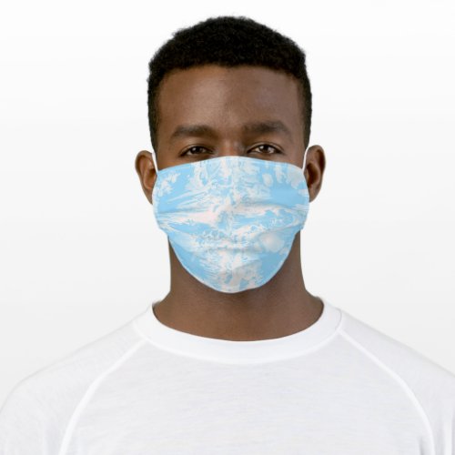 Retro psychedelic blue tie_dye adult cloth face mask