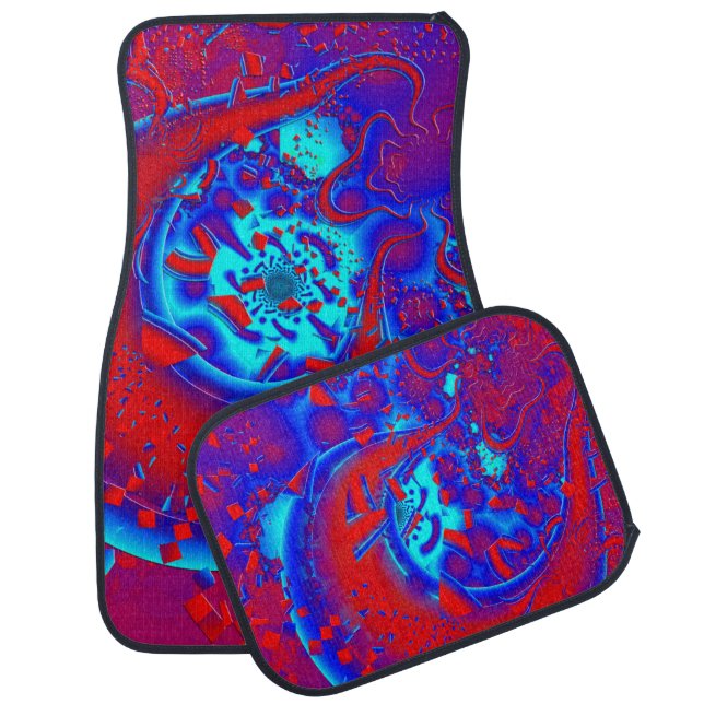Retro Psychedelic Crazyness Car Floor Mat (Set)