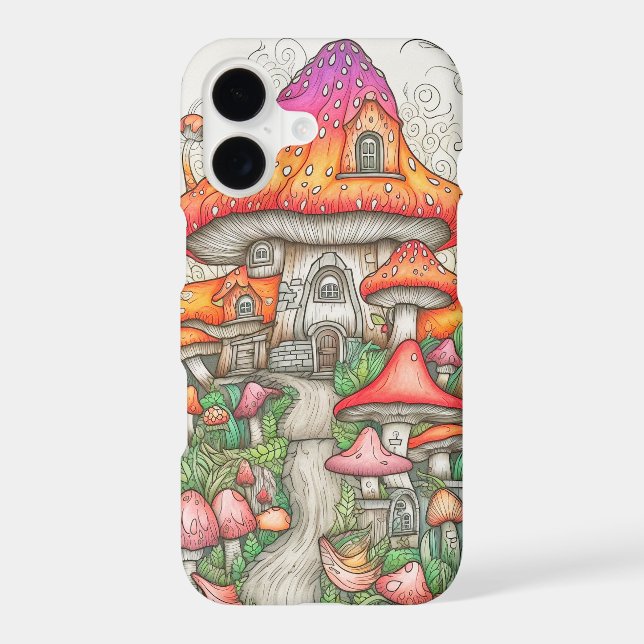 Retro Psychedelic Dwelling Mushroom Art Case-Mate iPhone Case (Back)