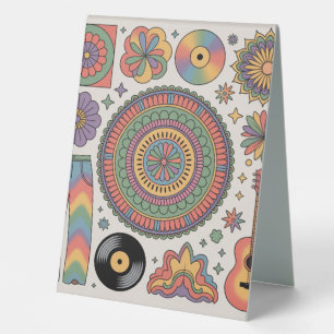Retro Psychedelic Groovy Aesthetic Table Tent