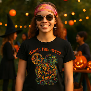 Retro Psychedelic Hippie Halloween Jack o' Lantern T-Shirt