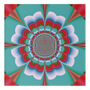 Retro Psychedelic Mandala Bloom Abstract Art
