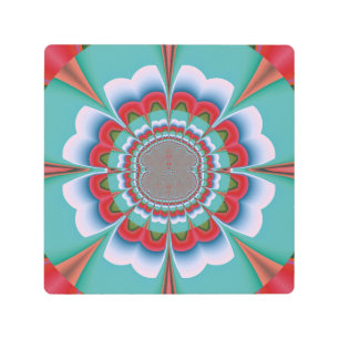 Retro Psychedelic Mandala Bloom Abstract Art