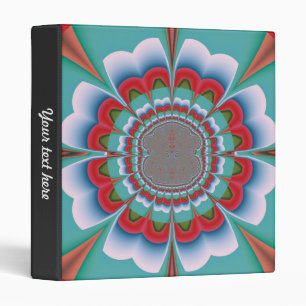 Retro Psychedelic Mandala Bloom Abstract Art 3 Ring Binder