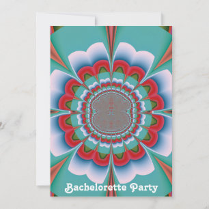 Retro Psychedelic Mandala Bloom Abstract Art Invitation