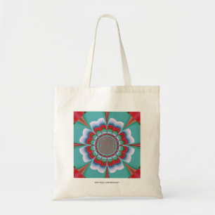 Retro Psychedelic Mandala Bloom Abstract Art Tote Bag