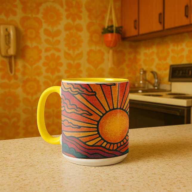 Retro Psychedelic Sunset Mug (Creator Uploaded)