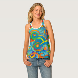 Retro Psychedelic Swirl Tank Top