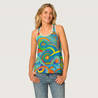 Retro Psychedelic Swirl Tank Top