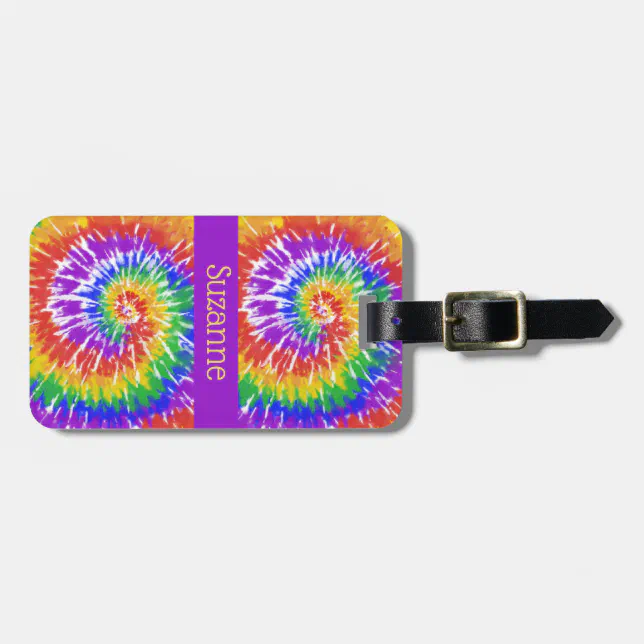 Retro Psychedelic Tie Dye Swirls Luggage Tag Zazzle