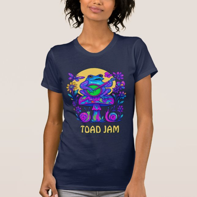 Retro Psychedelic Toad Jam Mushroom Snails T-Shirt (Front)
