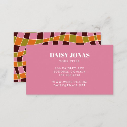 Retro Psychedelic Wavy Lines Business Card