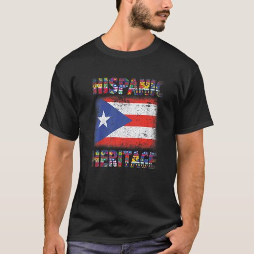 Retro Puerto Rican Hispanic Heritage Month Puerto  T_Shirt