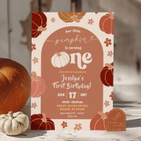 Retro Pumpkin Floral 1st Birthday 