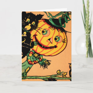 Retro Pumpkin Halloween Card
