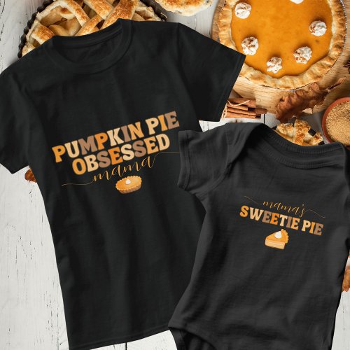 Retro Pumpkin Pie Obsessed Mama Thanksgiving T_Shirt