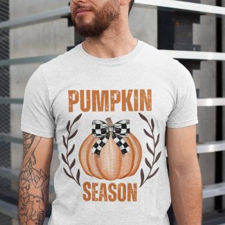 Retro Pumpkin Season Coquette Bow Fall Floral