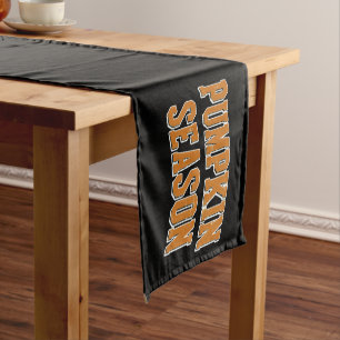 Retro Pumpkin Season Cute Fall Gift Halloween Short Table Runner