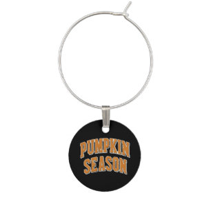 Retro Pumpkin Season Cute Fall Gift Halloween  Wine Charm