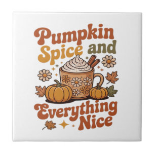 Retro Pumpkin Spice Everything Nice Classic T-Shir Ceramic Tile