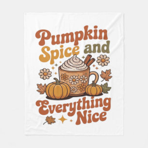 Retro Pumpkin Spice Everything Nice Classic T-Shir Fleece Blanket