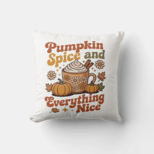 Retro Pumpkin Spice Everything Nice Classic T-Shir Throw Pillow