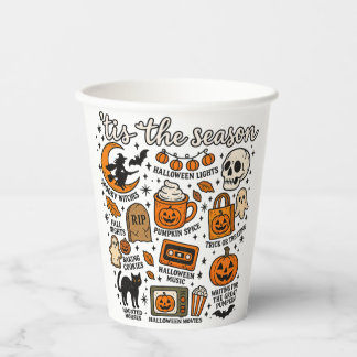 Retro Pumpkin Spice Fall Paper Cups