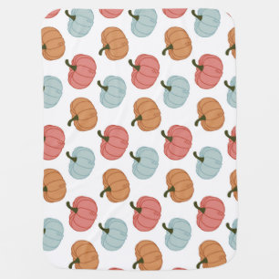 Retro Pumpkin Thanksgiving Seamless Pattern Baby Blanket