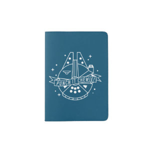 Retro "Punch It Chewie" Banner Millennium Falcon Passport Holder