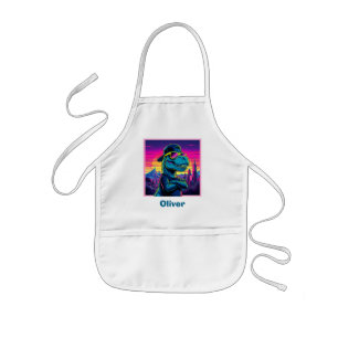 Retro Punk Dinosaur Kids' Apron
