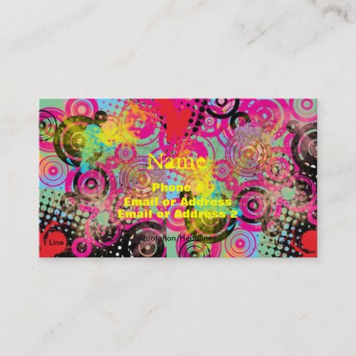 Retro Punk Mod Stylist Tattoo Artist Card Business Card
