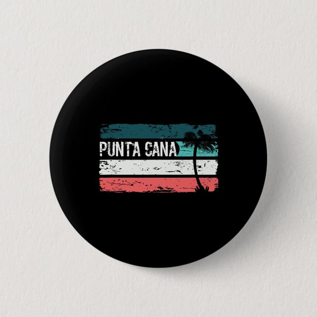 Retro Punta Cana Distressed  Button (Front)