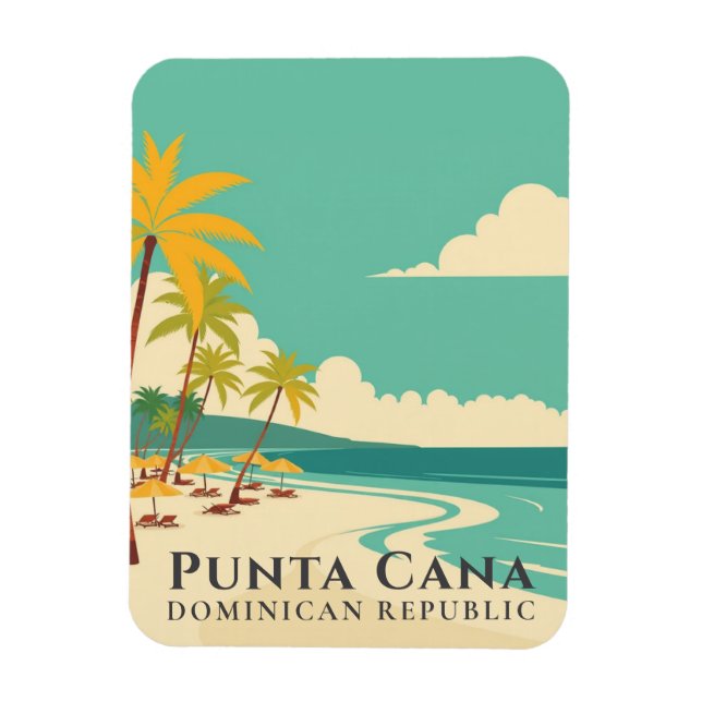 Retro Punta Cana Souvenir Dominican Republic Magnet (Vertical)