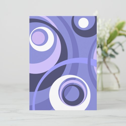 Retro Purple Abstract Art Invitation