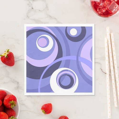 Retro Purple Abstract Art Napkins