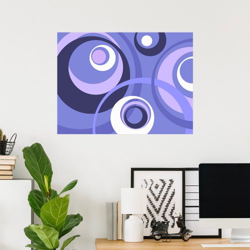 Retro Purple Abstract Art Poster