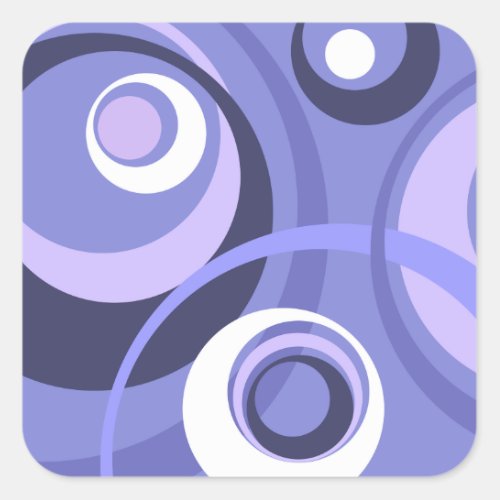 Retro Purple Abstract Art Square Sticker