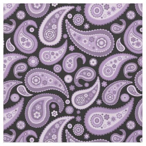 Retro Purple And Black Paisley Pattern Fabric Zazzle Retro Purple And Black Paisley Pattern Fabric