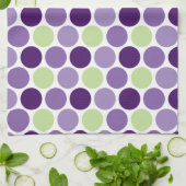 Retro Purple and Green Circles Kitchen Towels (Folded)