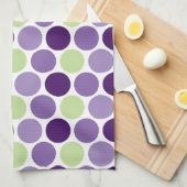 Retro Purple and Green Circles Kitchen Towels (Quarter Fold)
