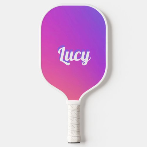 Retro Purple and Pink Personalized Name Pickleball Paddle
