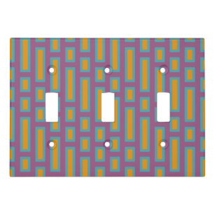 Retro Purple Blue And Gold Lightswitch Light Switch Cover