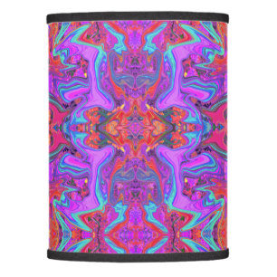 Retro Purple, Blue and Orange Abstract Liquid Art Lamp Shade