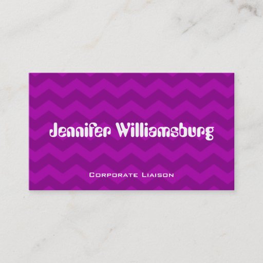 Customizable Retro Purple Chevron Professional Business Cards