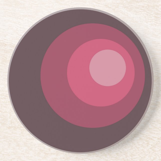 Retro Purple Circles Coaster (Front)