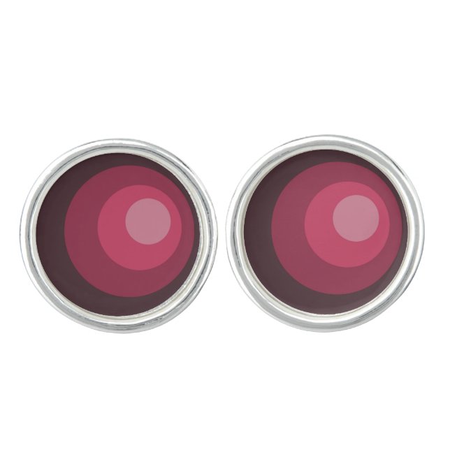 Retro Purple Circles Cufflinks (Front)