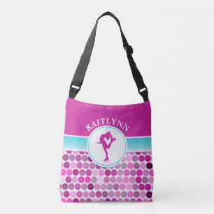 Retro Purple Circles Figure Skater by Golly Girls Crossbody Bag